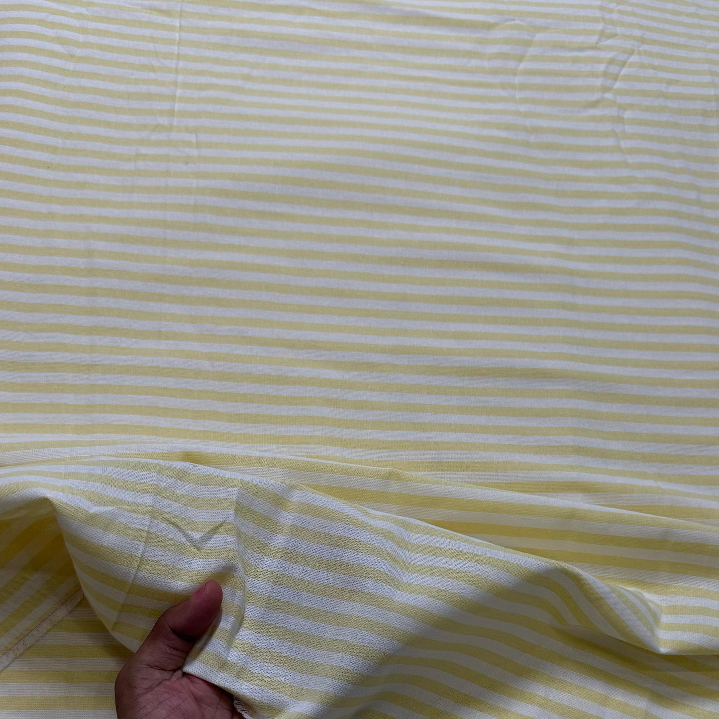 Cotton Linen Broad Yellow Formal Stripe Fabric