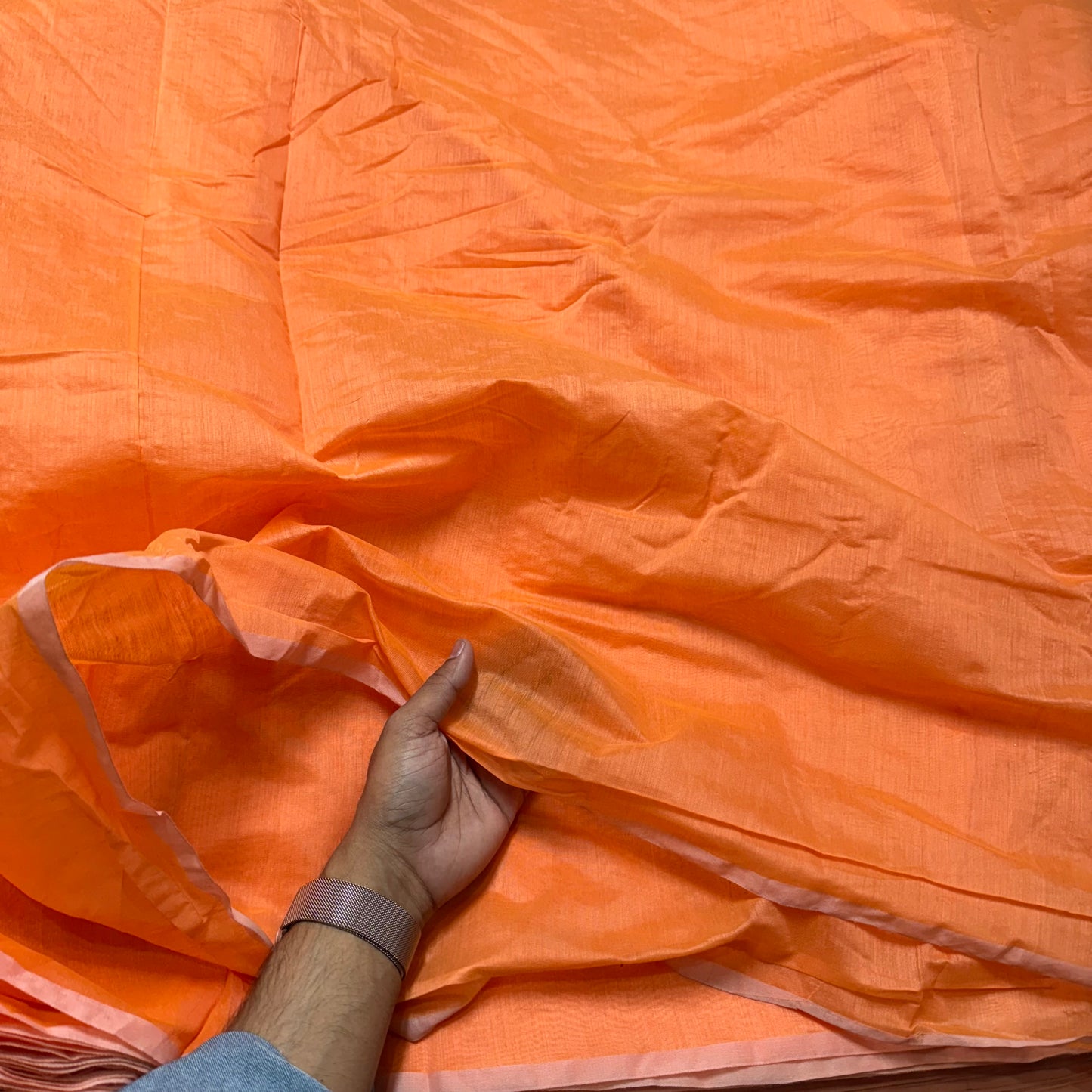 Buy Mul Chanderi Gerua Fabric
