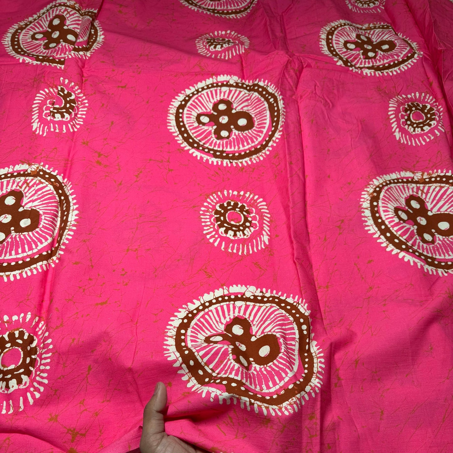 Poplin Circle Block Seer sucker printed fabric