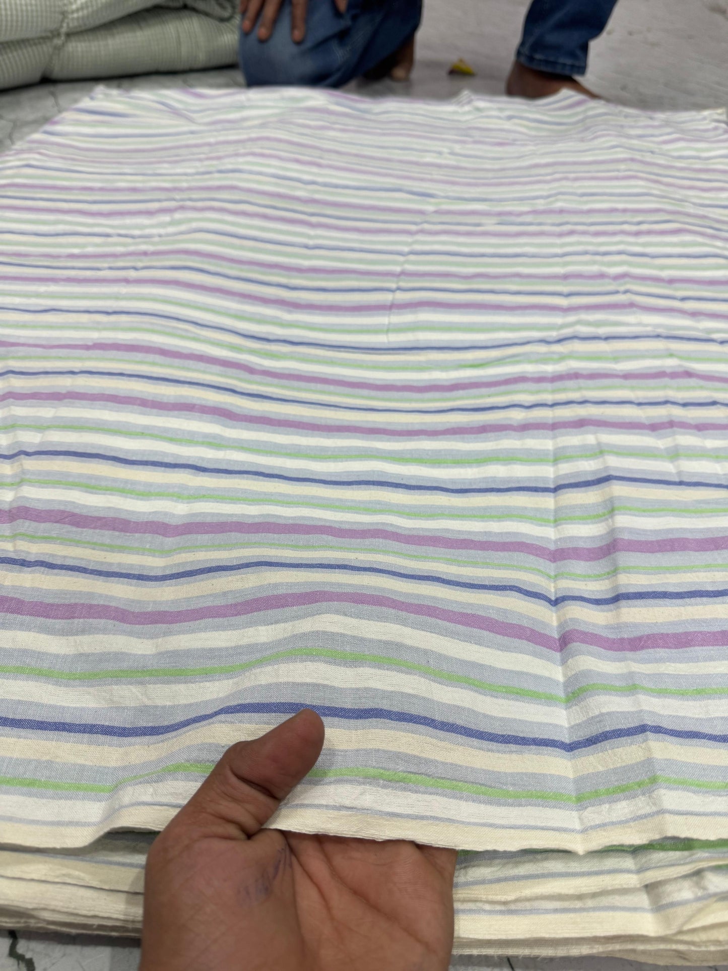 Premium Seersucker Cool Colour Stripe Fabric