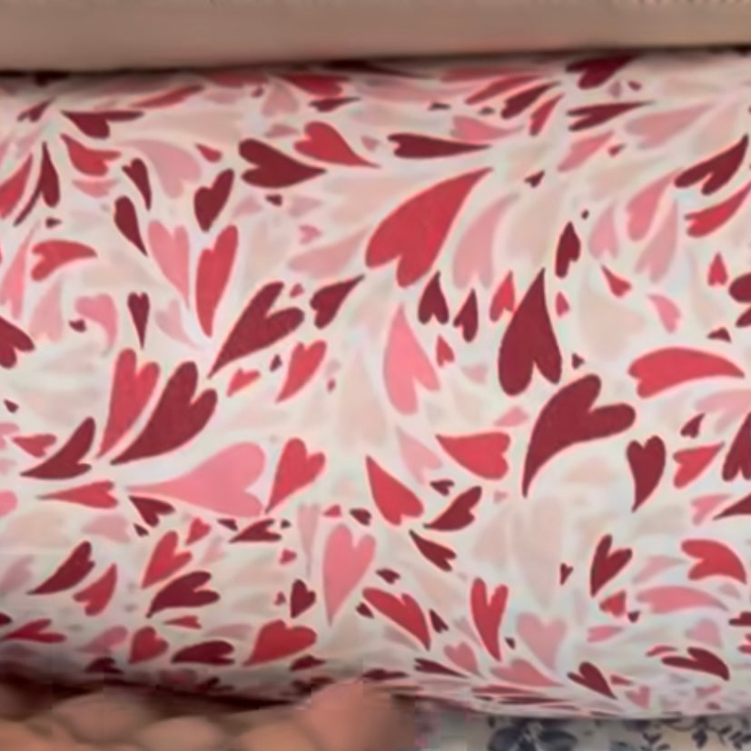 Buy Rayon Viscose Twill Red & Pink Heart Printed Fabric