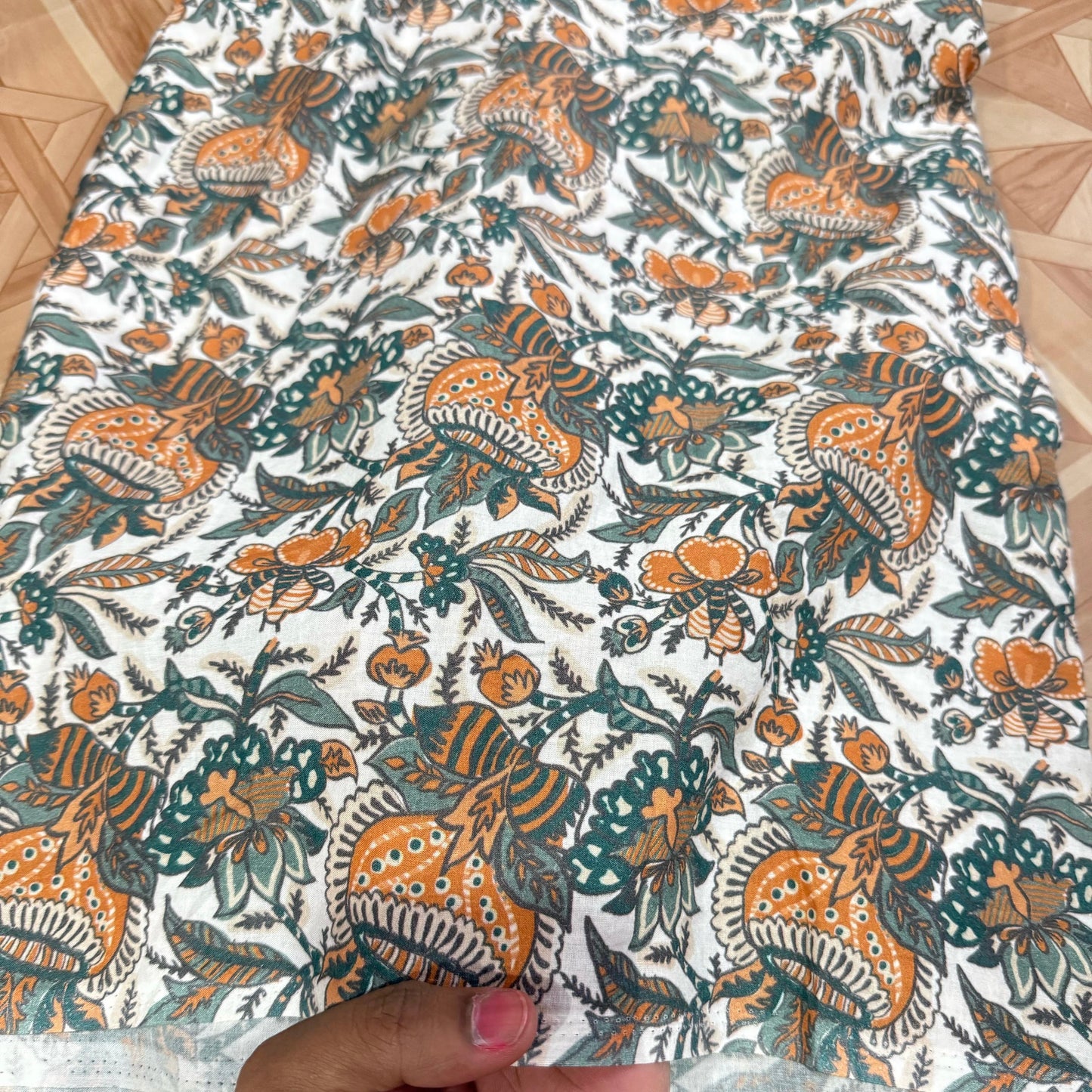 Buy Cambric Mustard Kalash Phool Printed Fabric