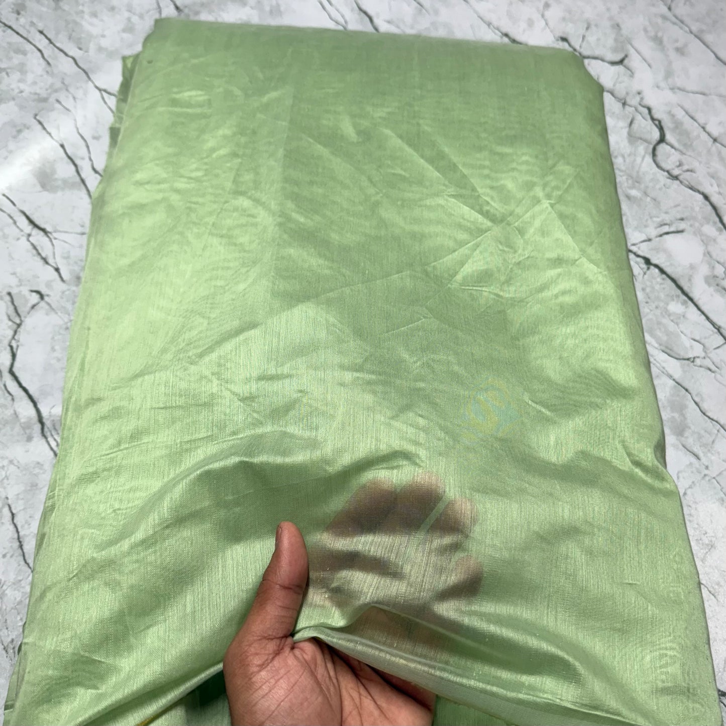 Buy Mul Chanderi Light Green Fabric