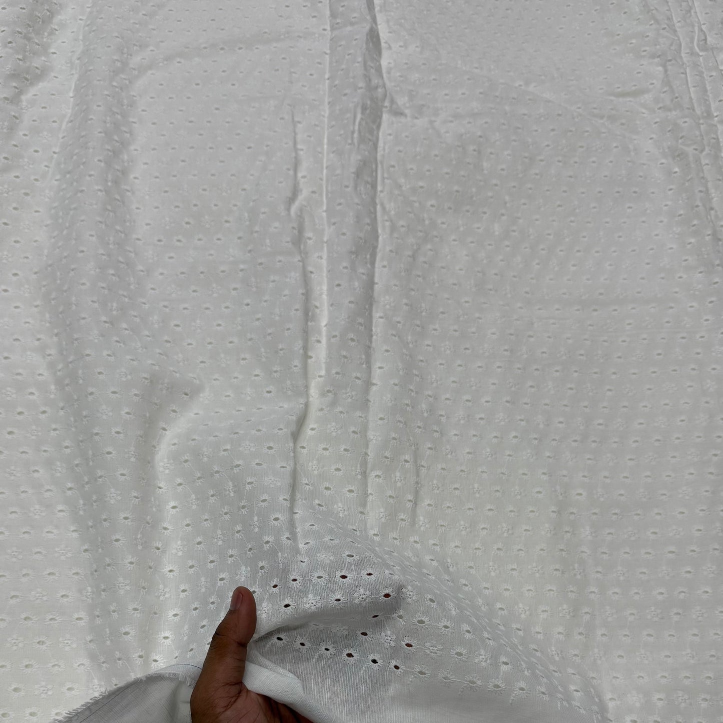 Buy Linen White Hakoba Flowery Cutwork