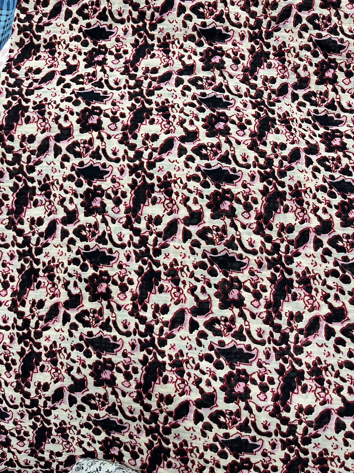 Buy Viscose Chiffon Abstract Black Printed Fabric