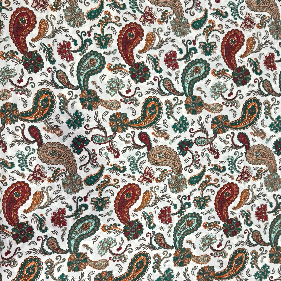 Buy Viscose Crepe Mehndi Block Printed Fabric