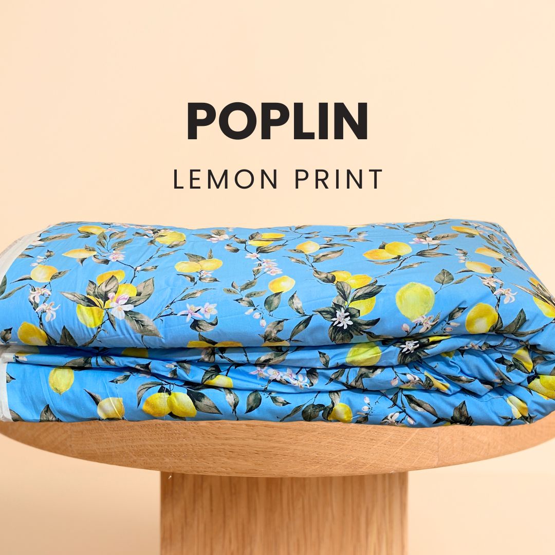 Buy Poplin Lemon Printed Fabric