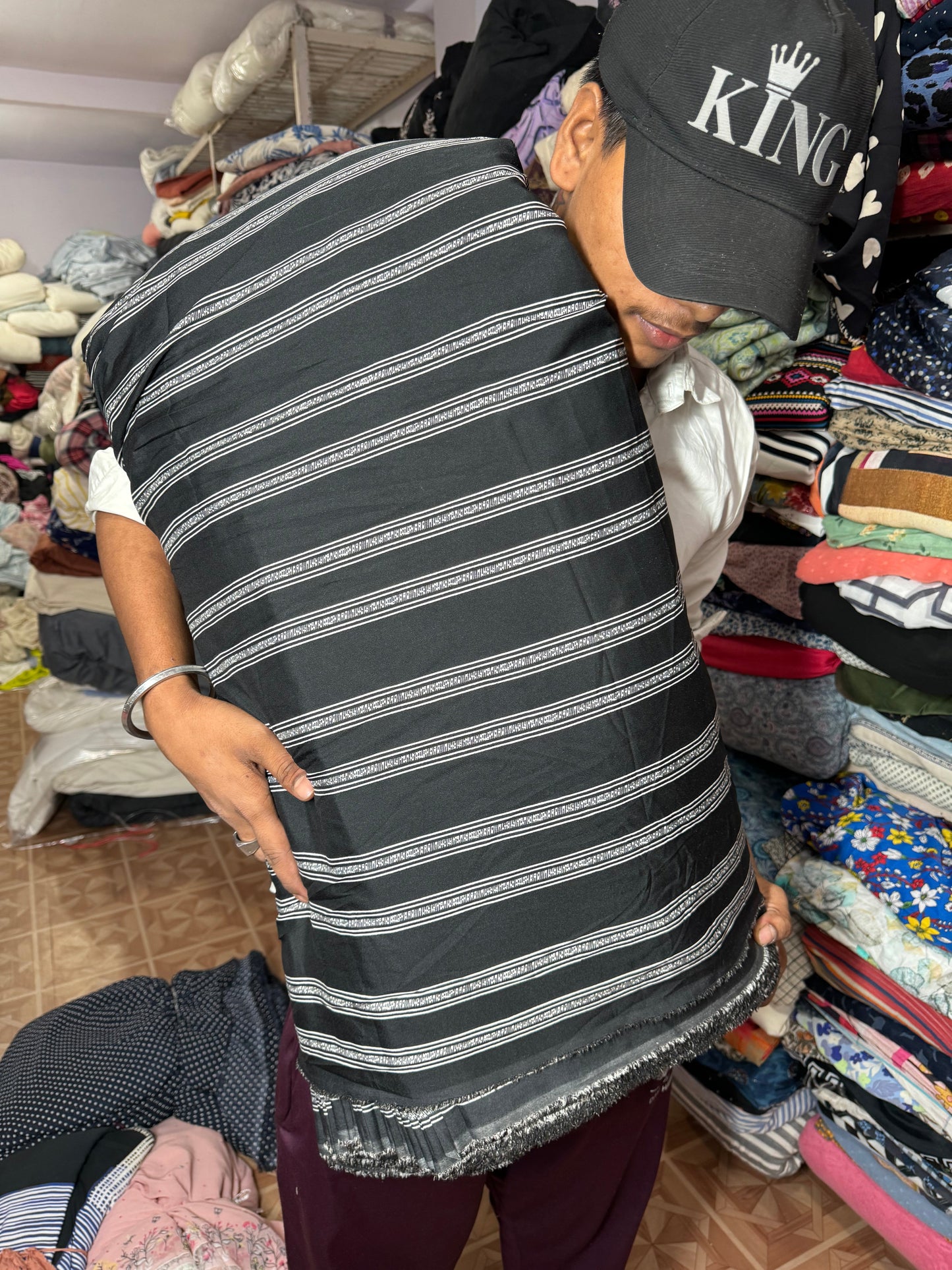 Buy Trippy Stripes Poly Crepe - MAF