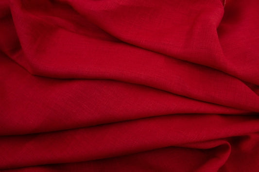 Buy Lab Certified Pure Linen Red Fabric