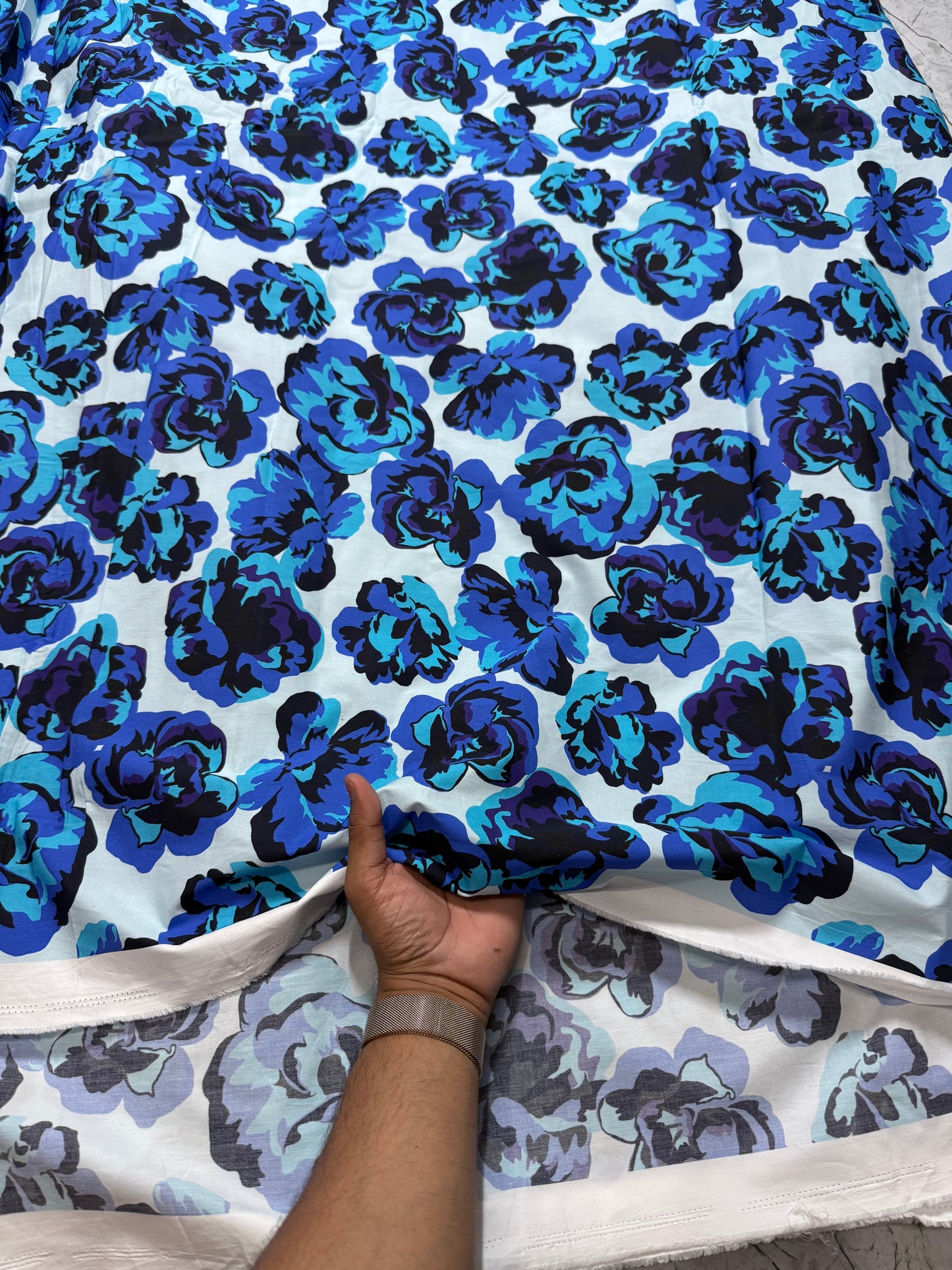 Buy Poplin Toile Rose Printed Fabric