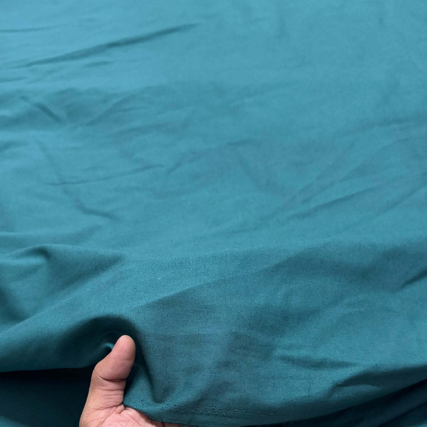 Buy Cotton Linen Solid Firozi Fabric