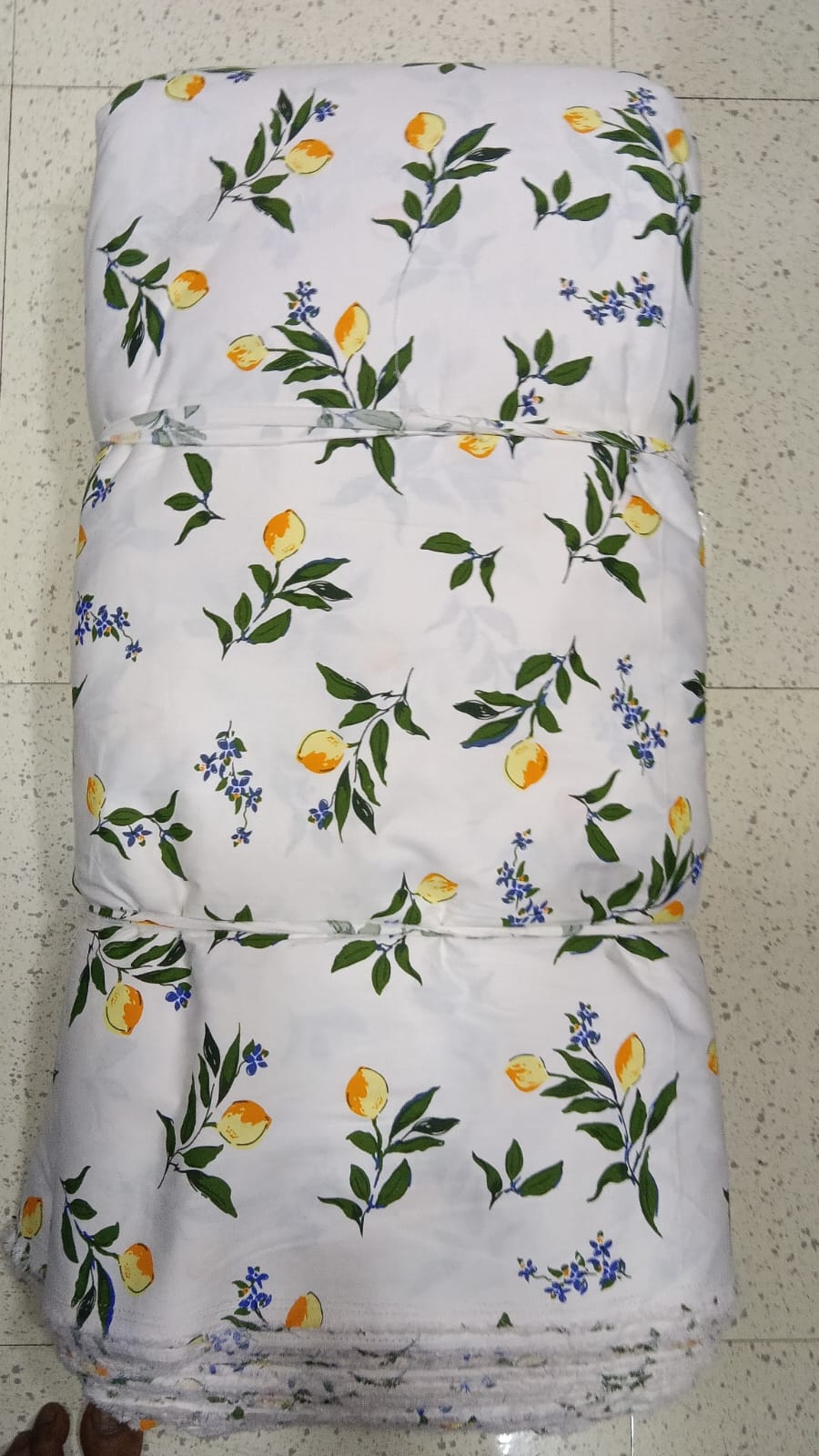 Buy Cotton Poplin Lemon Leaf Printed FABRIC