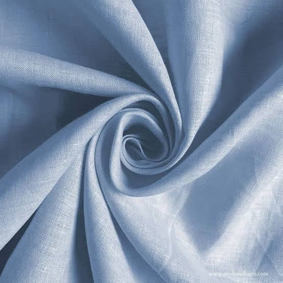 Buy Cotton Linen Solid Dust Blue