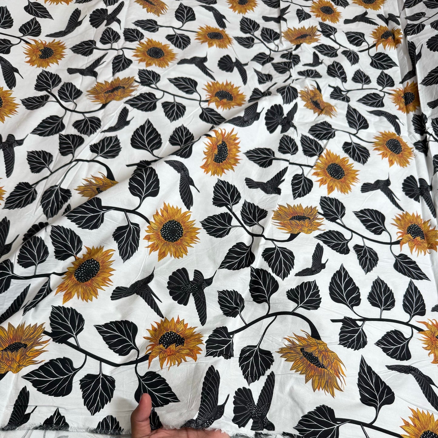 Buy Premium Collection HL Poplin Bold Sunflower Printed Fabric