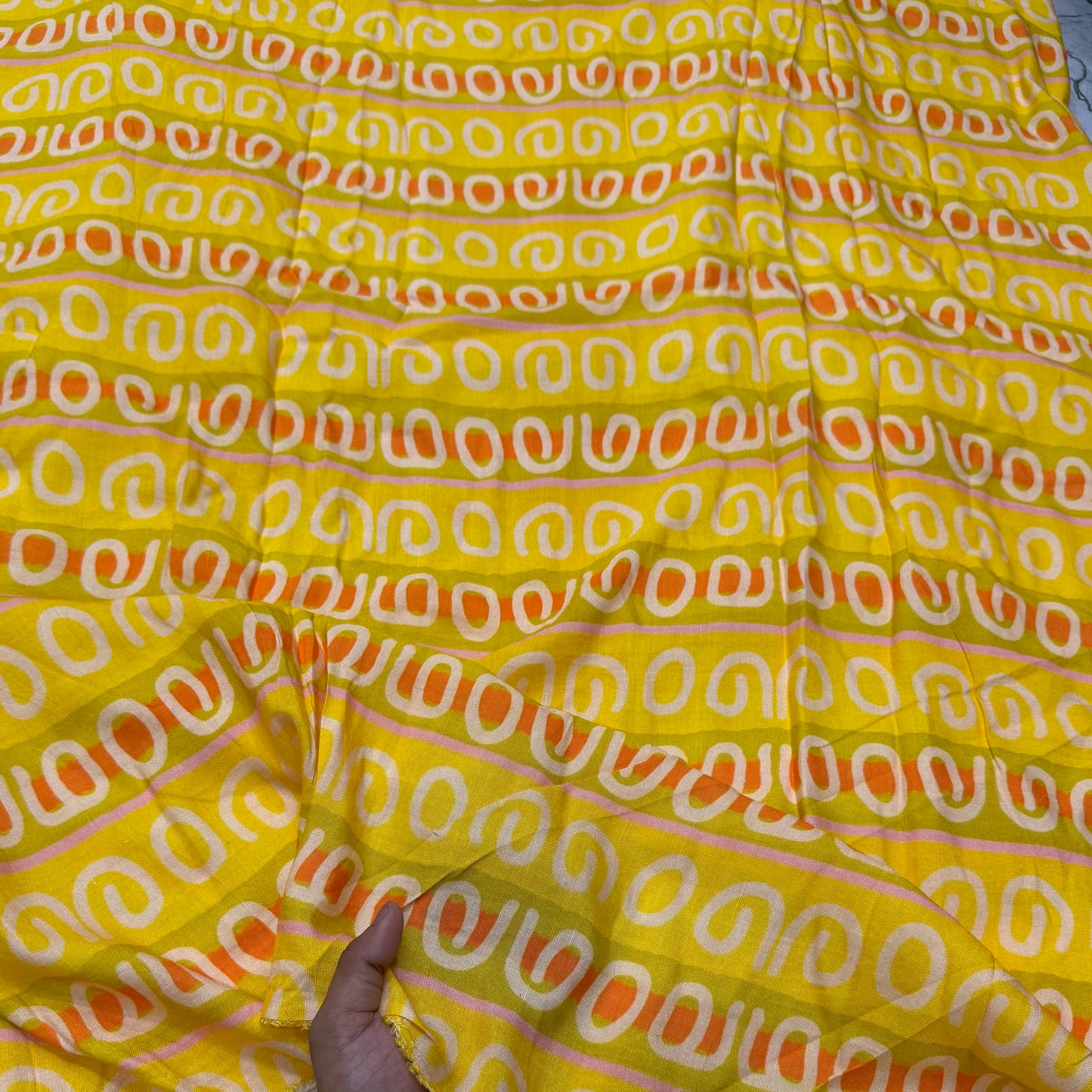 Buy Cotton Linen Abstract Boho Neon Fabric