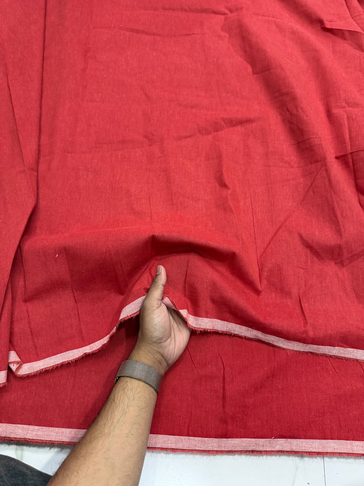 Buy Lab Certified Pure Linen Cherry Red Fabric