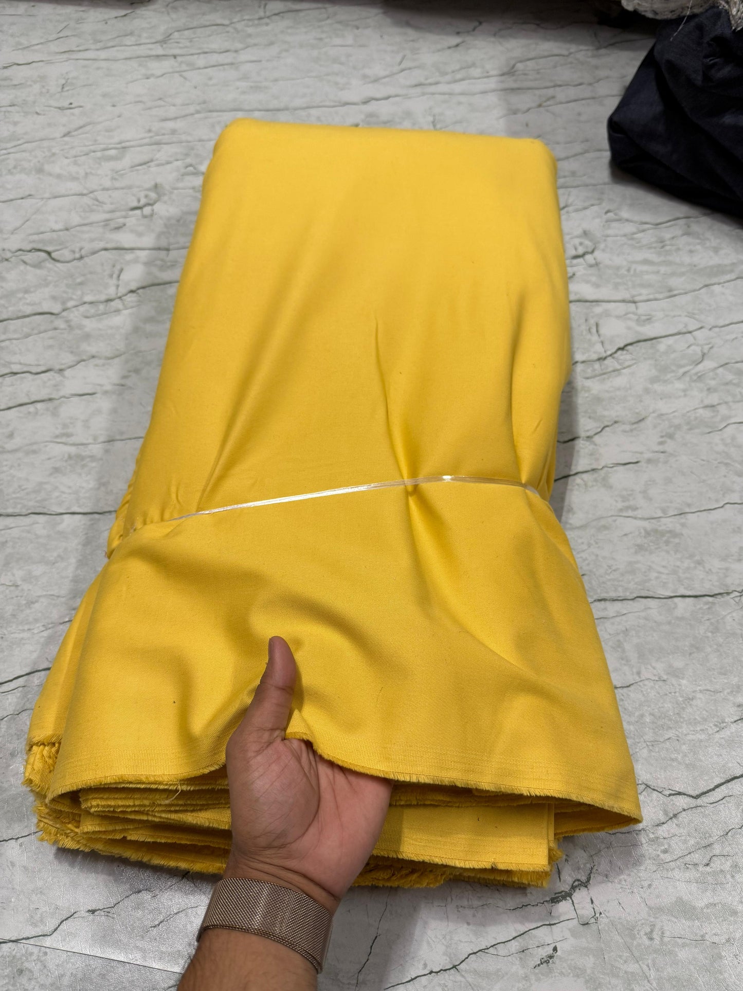 Buy Bottom Non Denim Twill Lycra Yellow Fabric