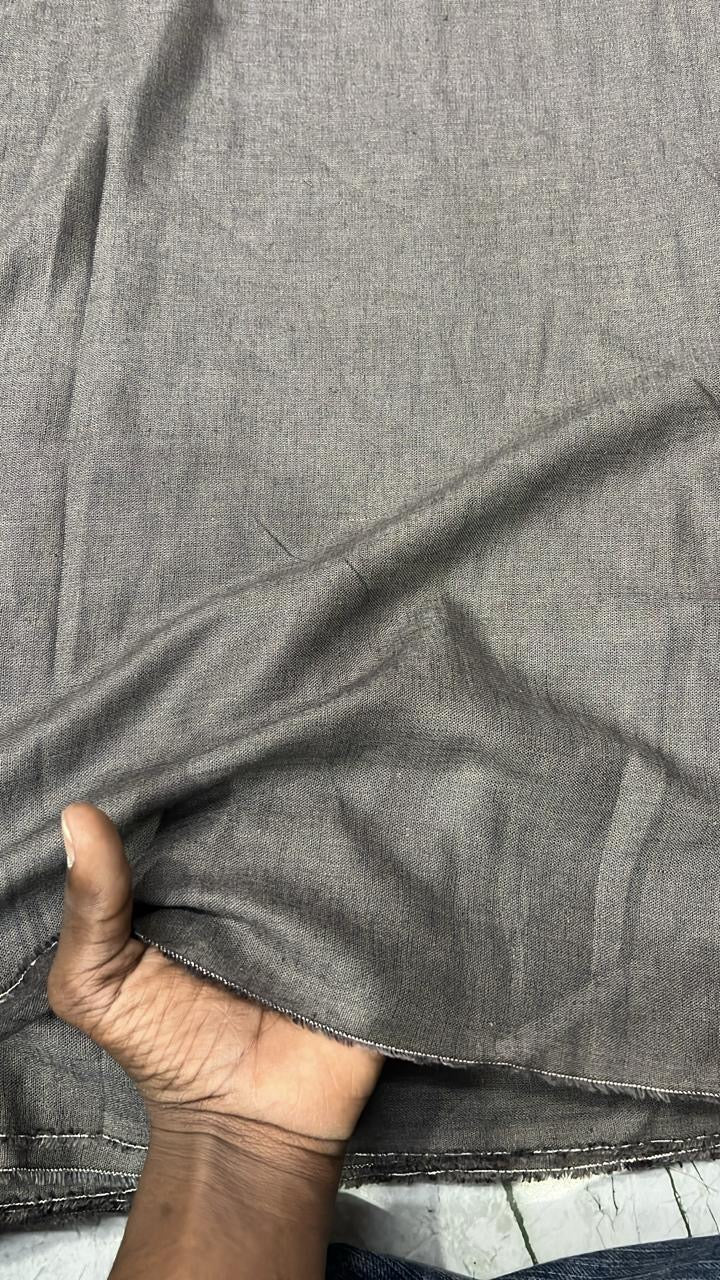 Buy Linen Solid Grey Solid Fabric