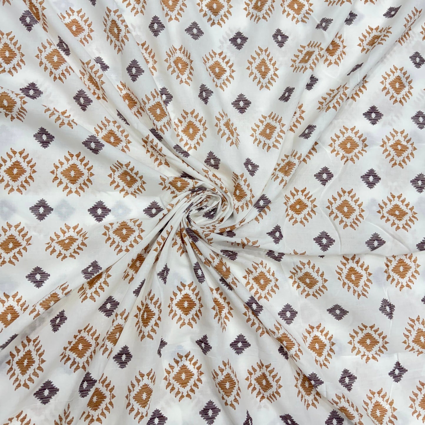 Buy Fine Premium Mul Cotton Nude Diamond Block Fabric
