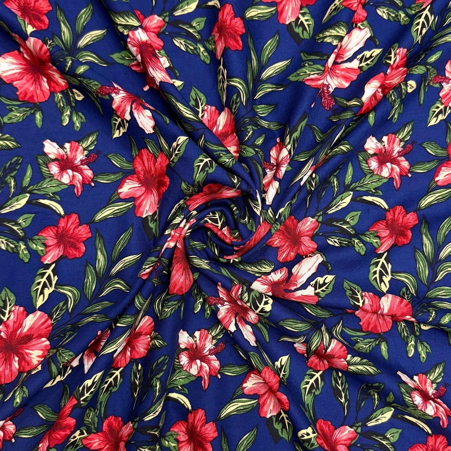 Buy Premium Rayon Hibiscus Printed Fabric