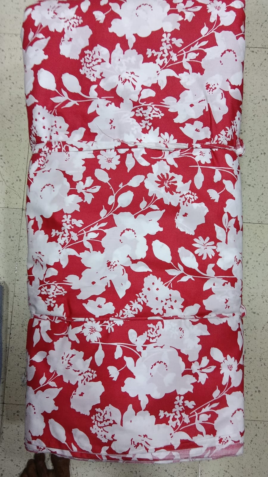 Buy Cotton Poplin Pinkish Red Base White Floral Printed FABRIC
