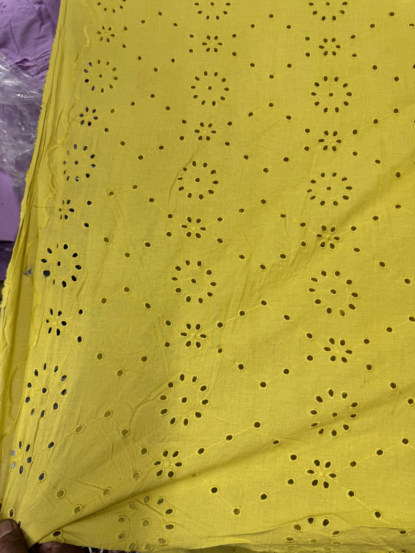 Buy Cotton Hakoba Pista Green Circle Join Embroidery
