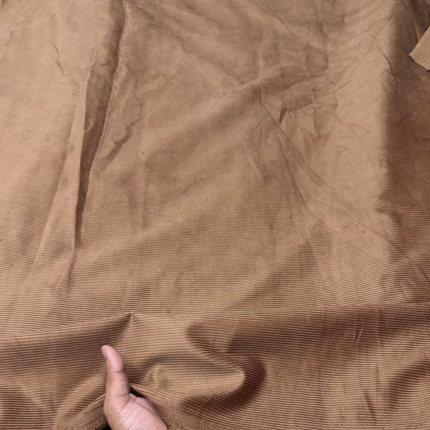 Buy Corduroy Solid Caramel Brown Fabric