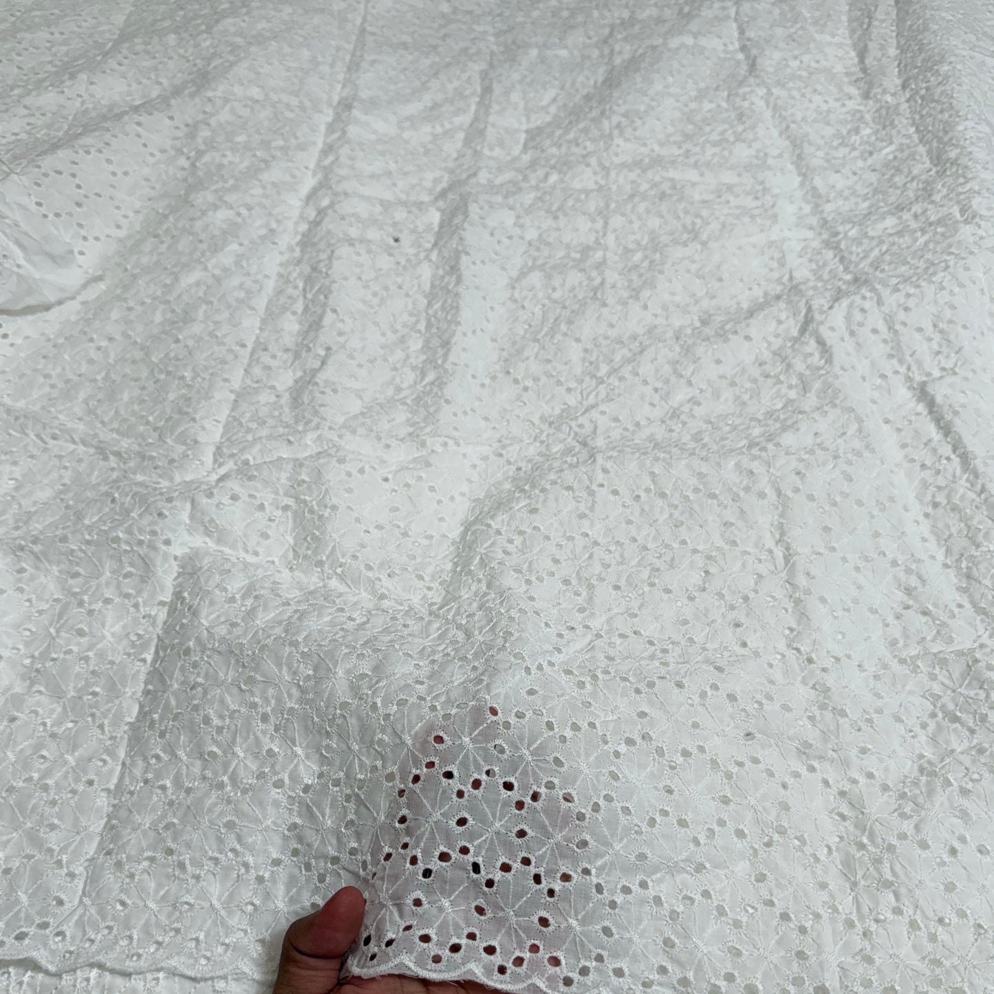 Buy Cotton White Hakoba 8 Thread Joined Fabric