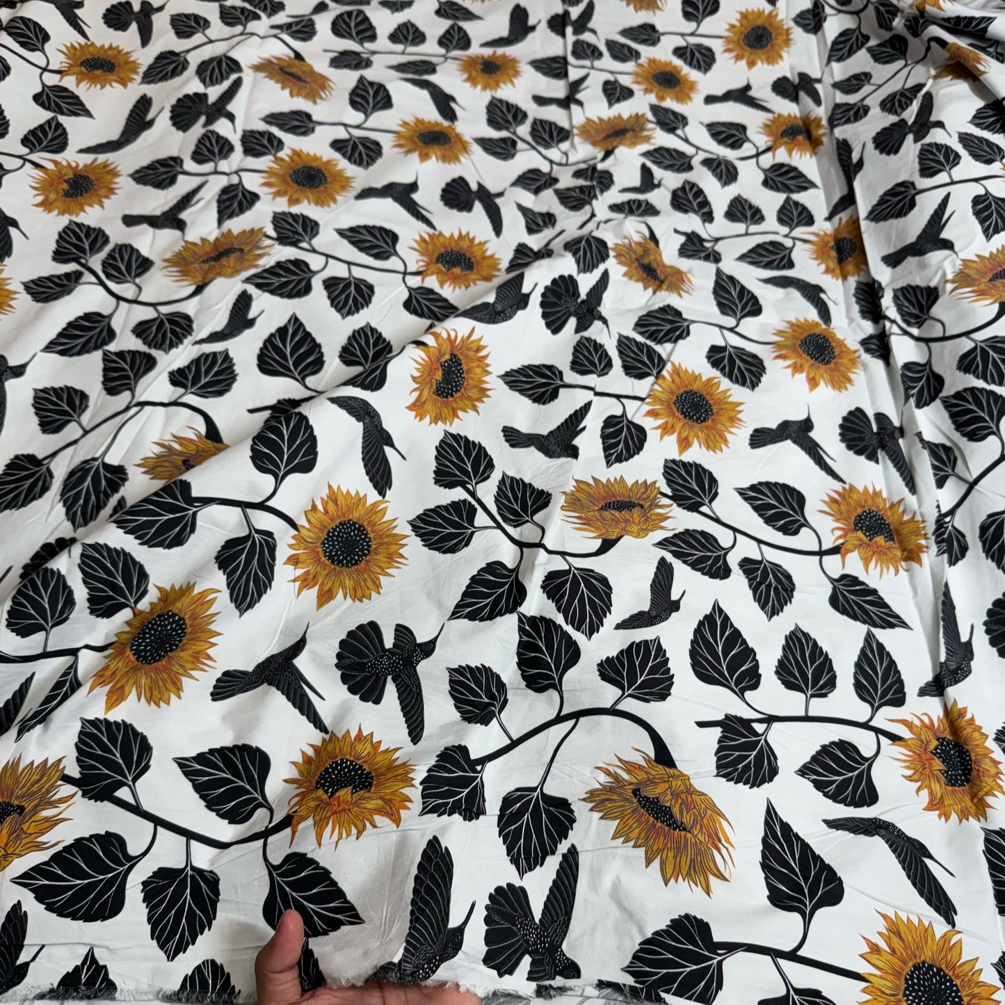 Buy Premium Collection HL Poplin Bold Sunflower Printed Fabric