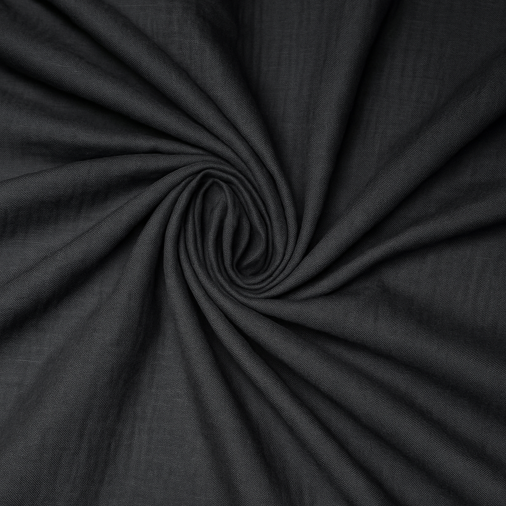 Solid Grey Black Cotton Self Check