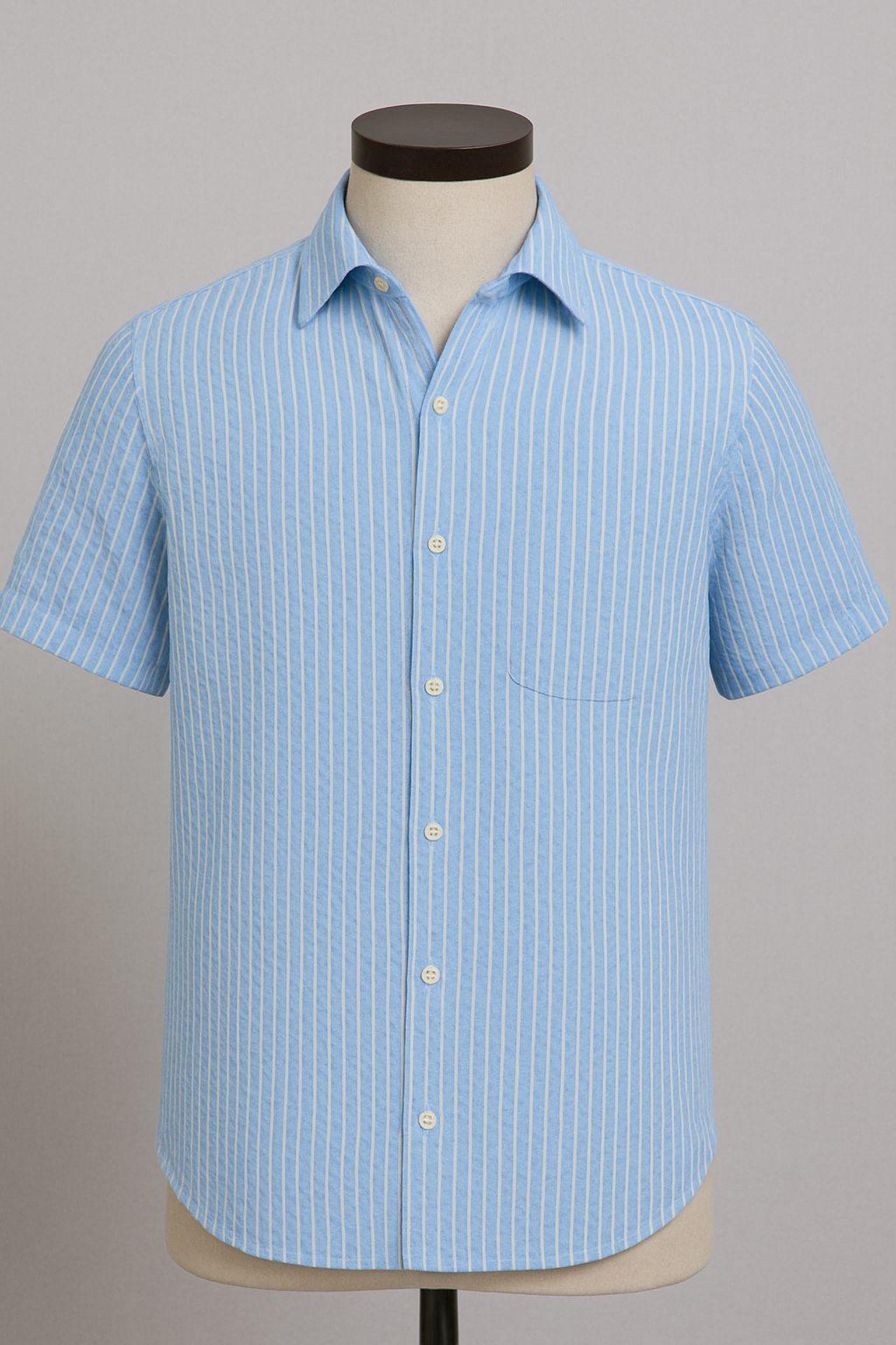 Premium Seersucker Formal Blue Stripe Fabric