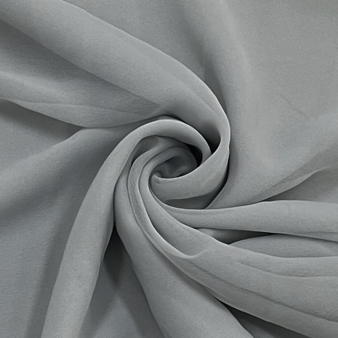 Georgette Solid Grey Fabric (56inch Width)