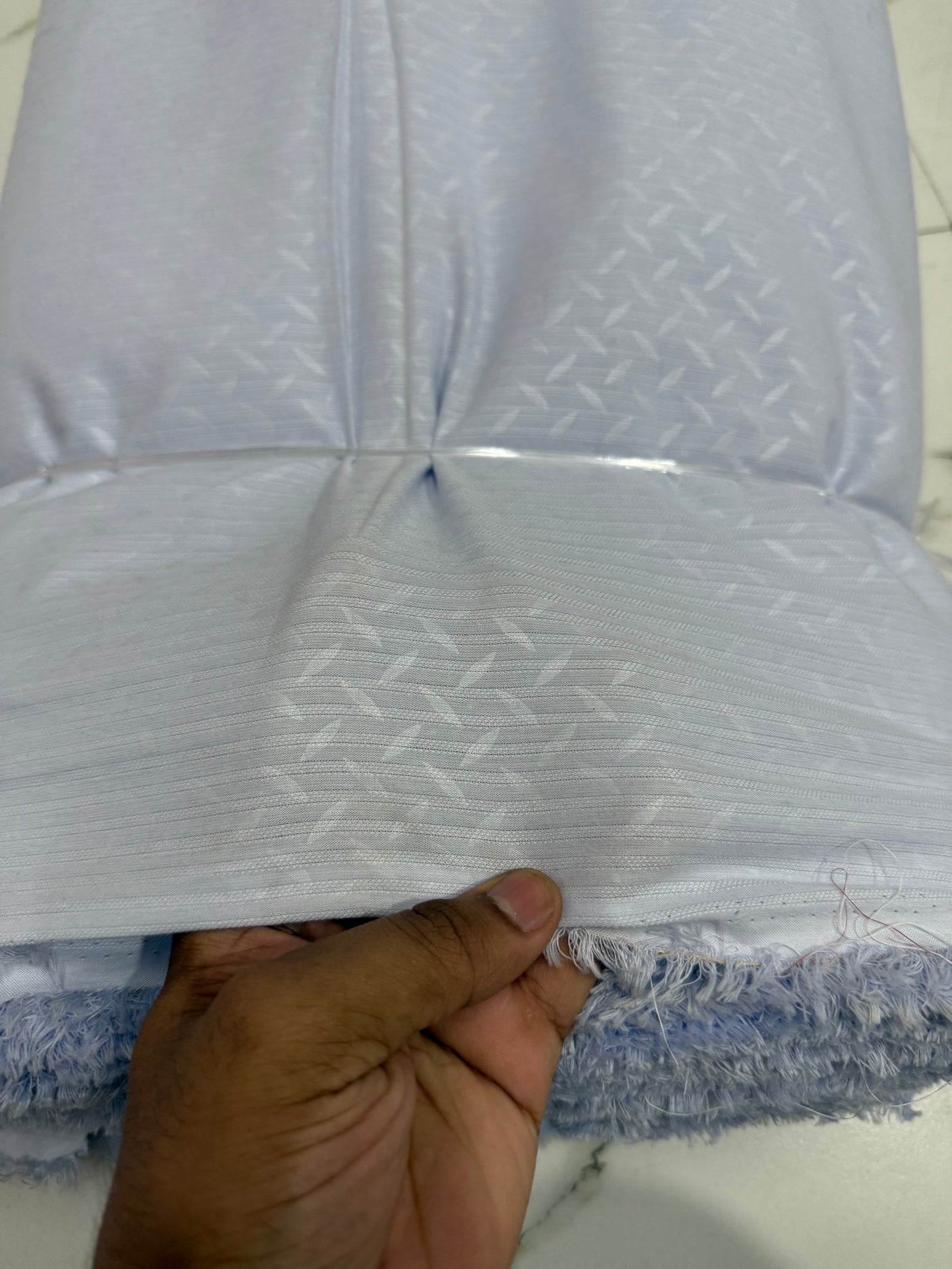 Buy Shirting Poplin Baby Blue Self Dobby Chain Fabric