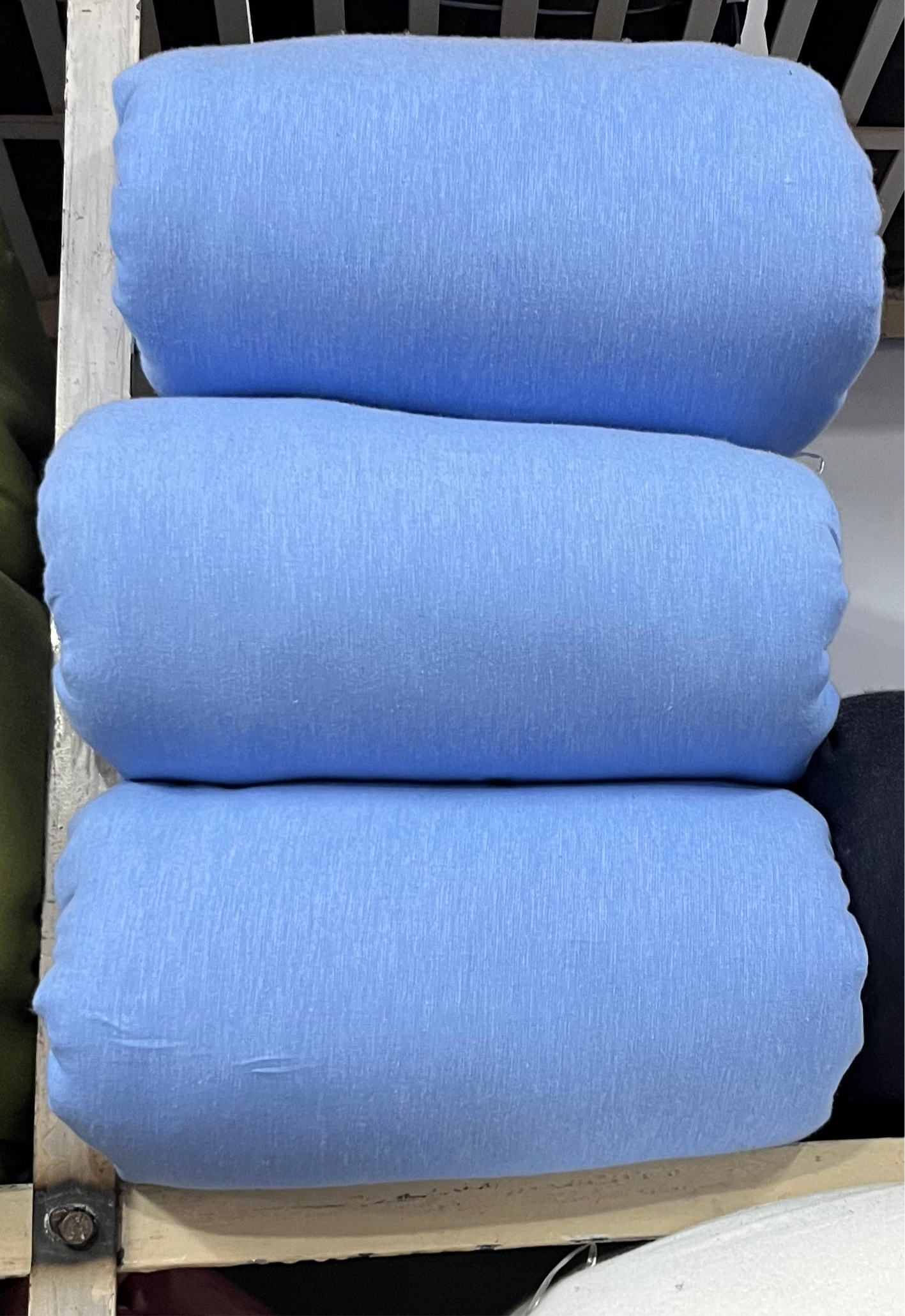 Buy Cotton Linen Solid Aqua Blue