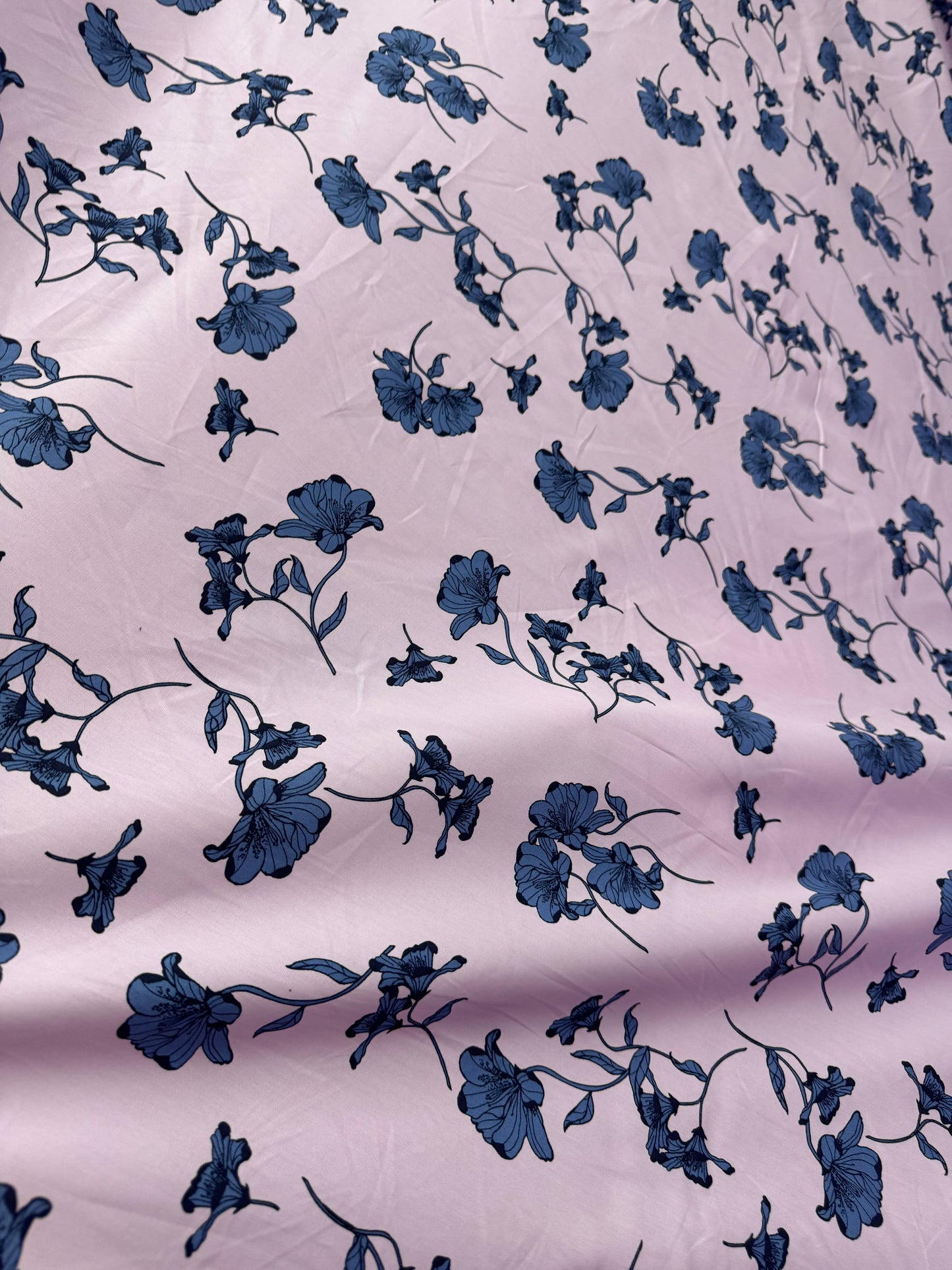 Buy Cotton Poplin Lavender Base Neelkanth Flower Printed Fabric