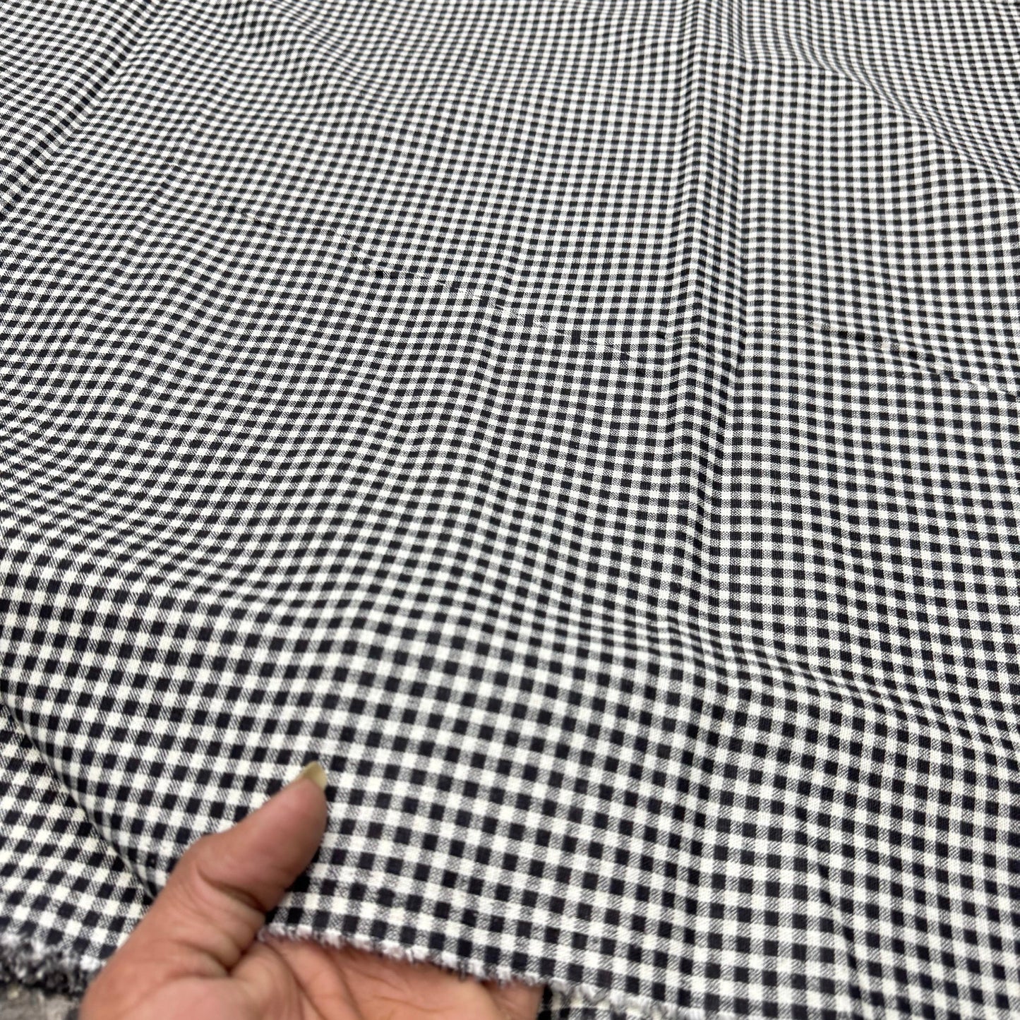 Cotton Linen Black Ghingham Fabric