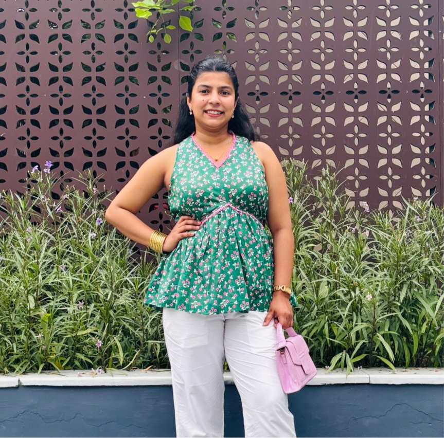 Buy Pure Cotton Cambric Green Floral Fabric