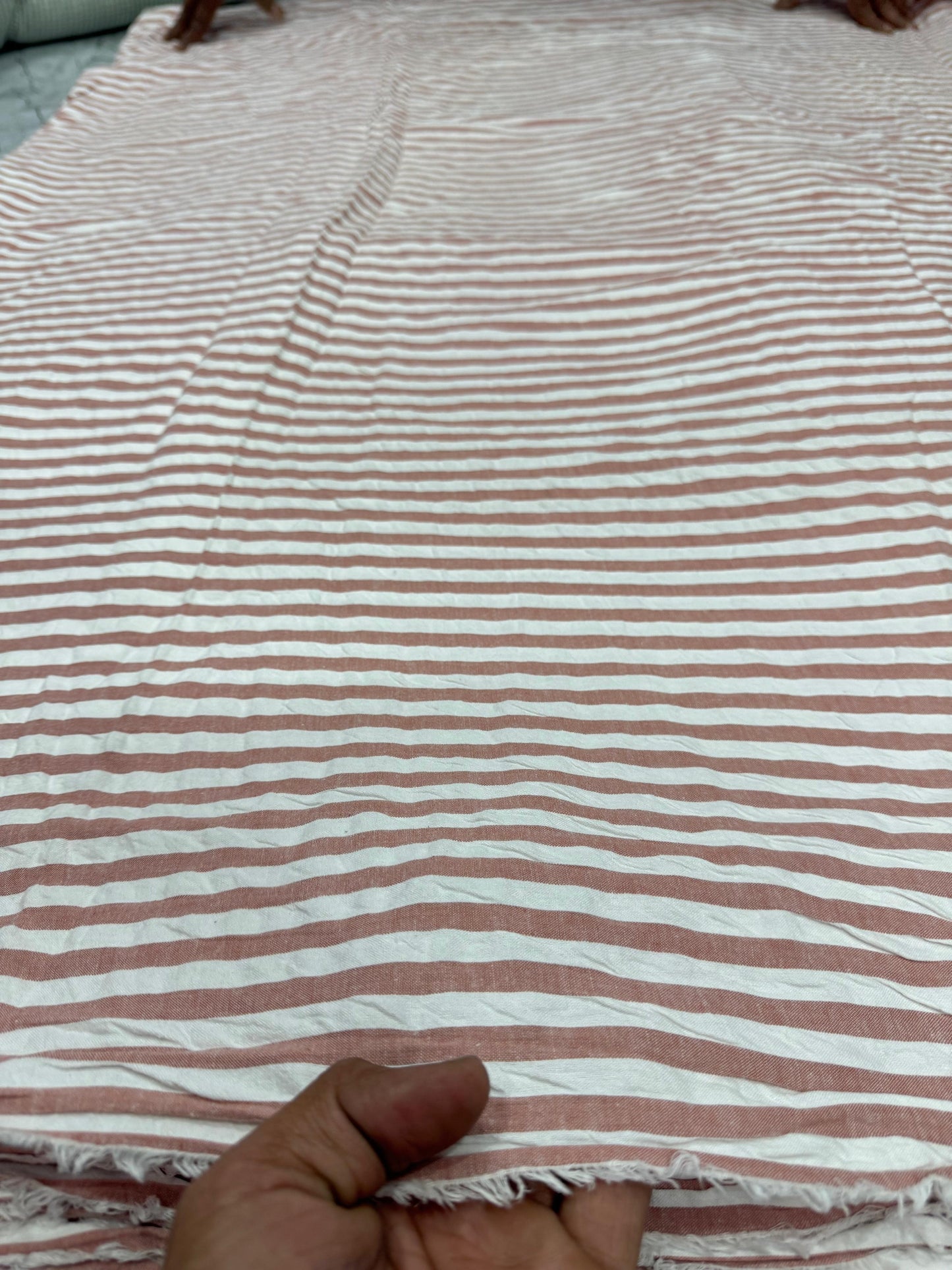 Premium Seersucker Broad Brown Stripe Fabric