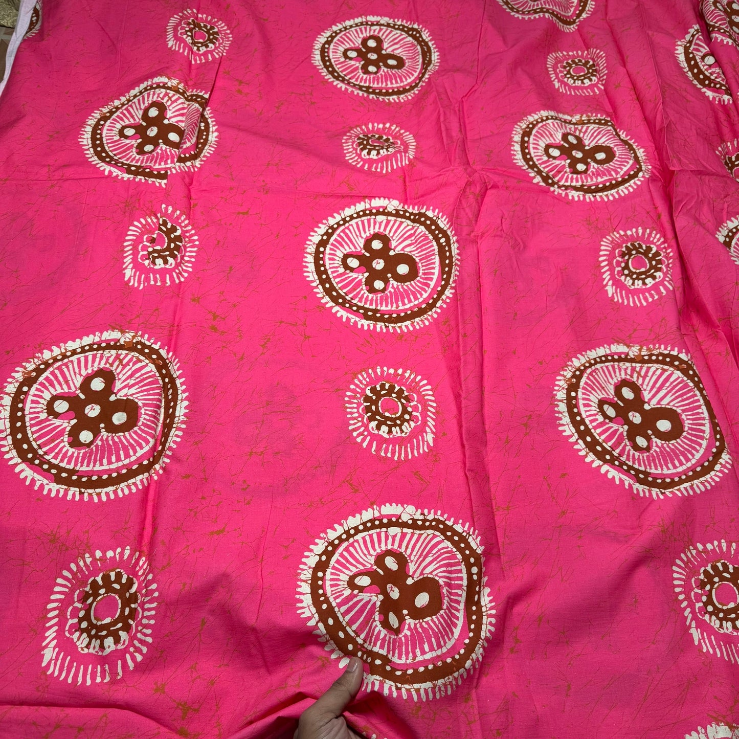 Poplin Circle Block Seer sucker printed fabric