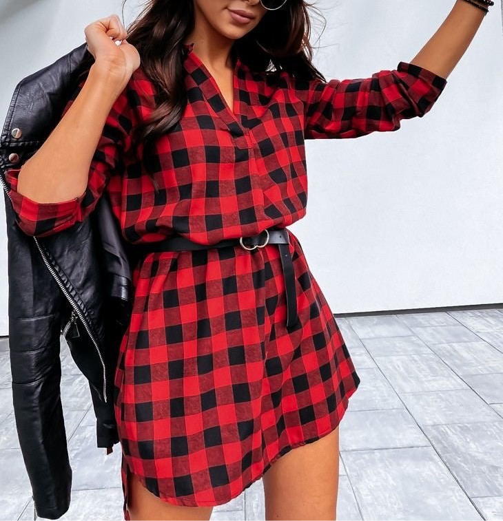 Buy Cotton Twill Black & Red Buffalo Plain Check