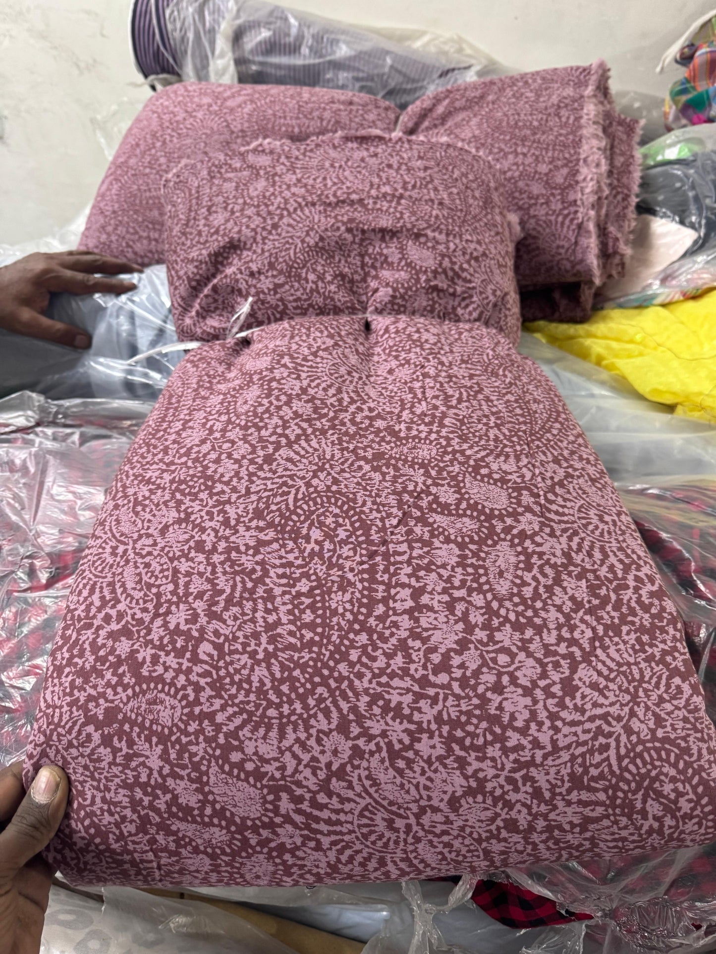 Buy Mul Cotton Paisley Maroon Fabric