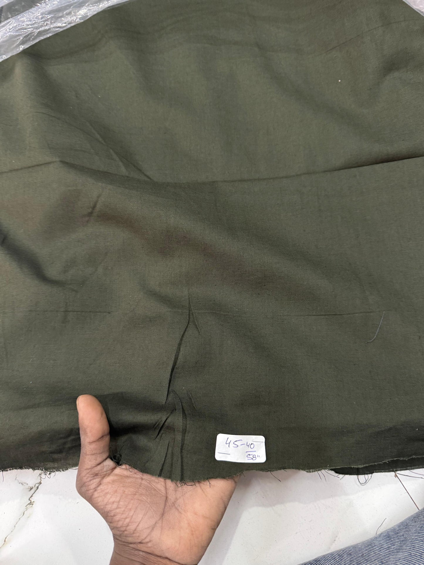Buy Lab Certified Pure Linen Cotton Solid Military Green Fabric