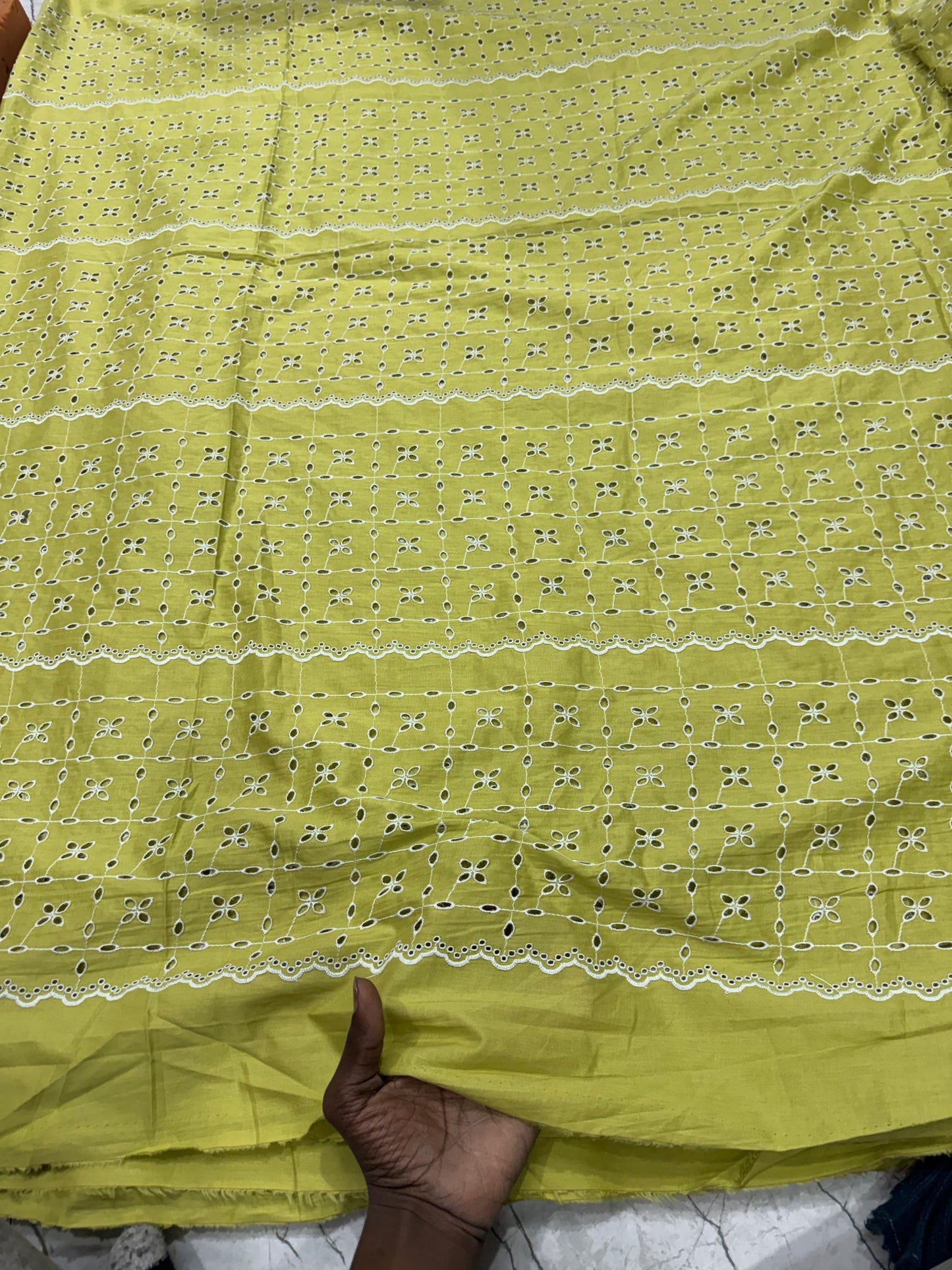 Buy Poplin Hakoba Mint Green Blue Combo Fabric