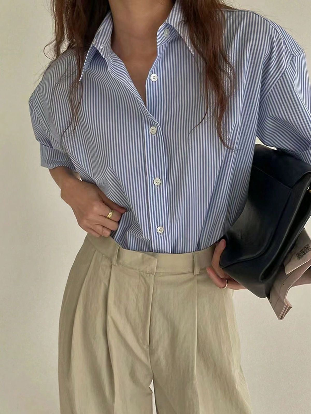 RL Cotton YanDyed Blue Thin Stripe