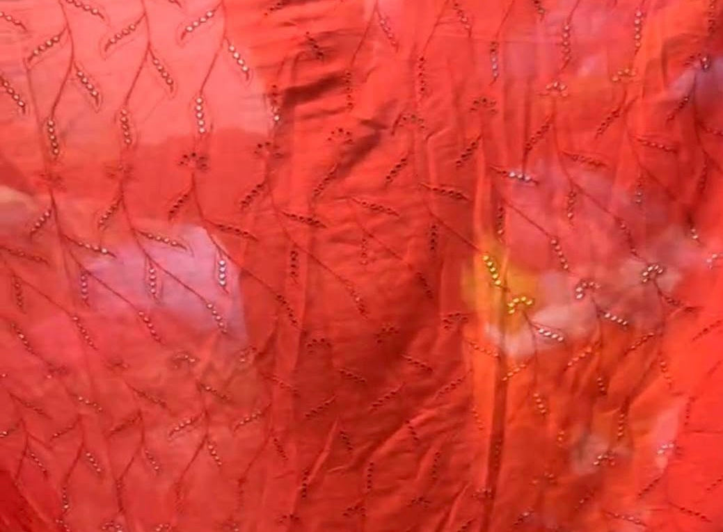 Buy Red Hakoba Stem Branches Fabric