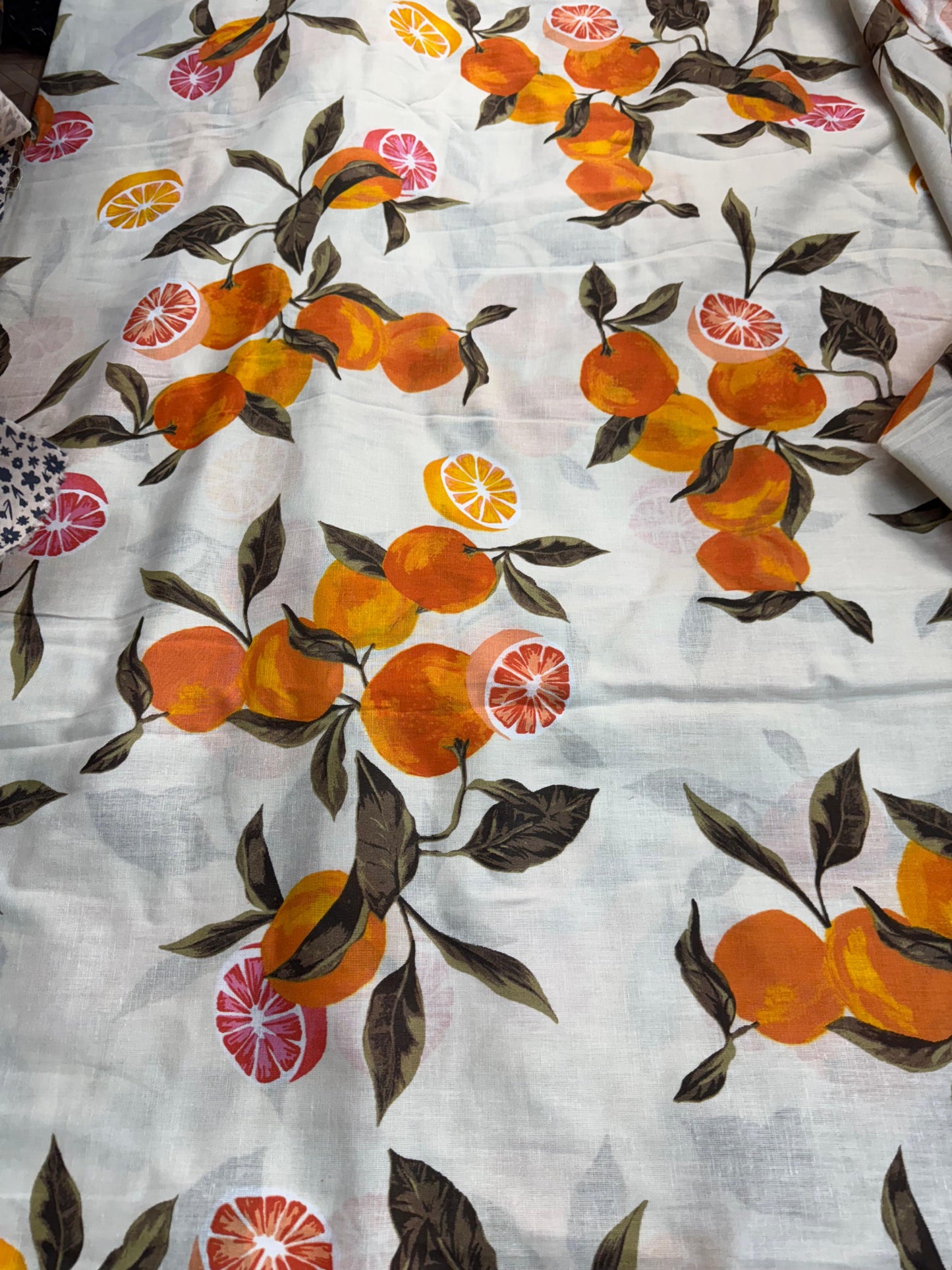 Cotton Linen Lemon Leaf Fabric