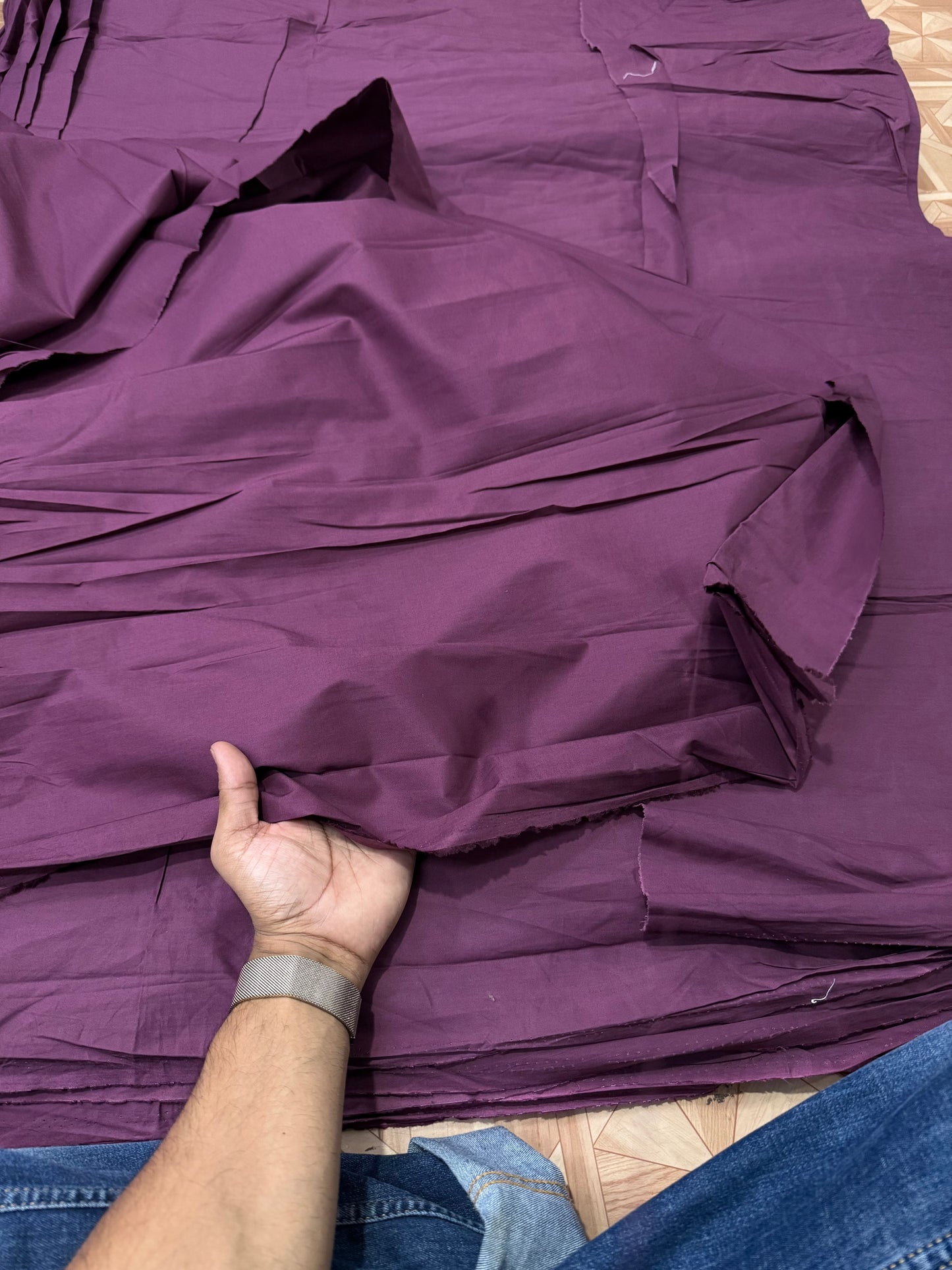 Buy Poplin Plain Wine Fabric