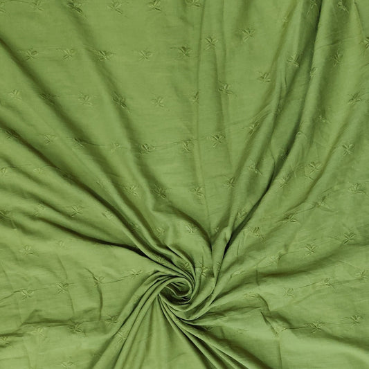 Buy Muslin Hakoba Butterfly Olive Embroidery