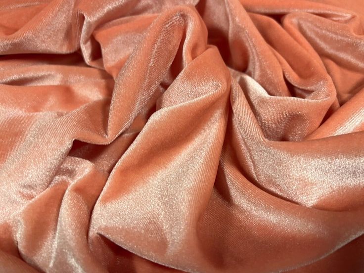 Buy Solid Peach Cotton Velvet Fabric
