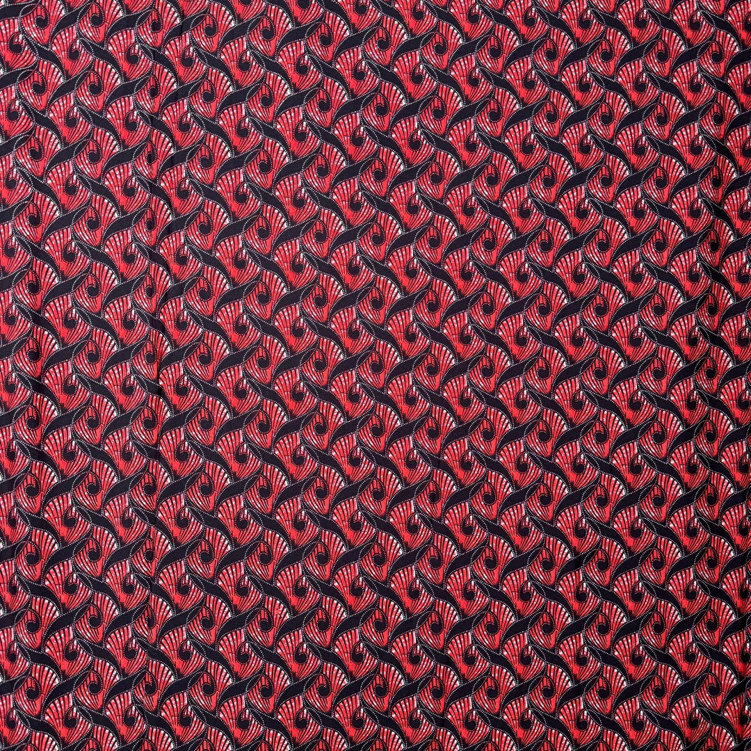 Poly Crepe Aesthetic Shaped Shell Printed Fabric